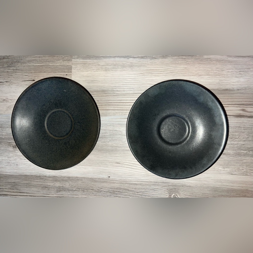 lindt stymeist craftworks Ebony Set Of 2 Spare Saucers 6 1/2 In